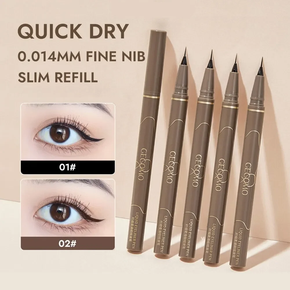 GECOMO Liquid Eyeliner 0.01mm Super Slim Waterproof Quick Dry Long Lasting Color No Smudging Eyeliner Pencil - Eyeliner w płynie GECOMO 0.01mm Super Slim, wodoodporny, szybkoschnący, długotrwały, bez rozmazywania, w pisaku.