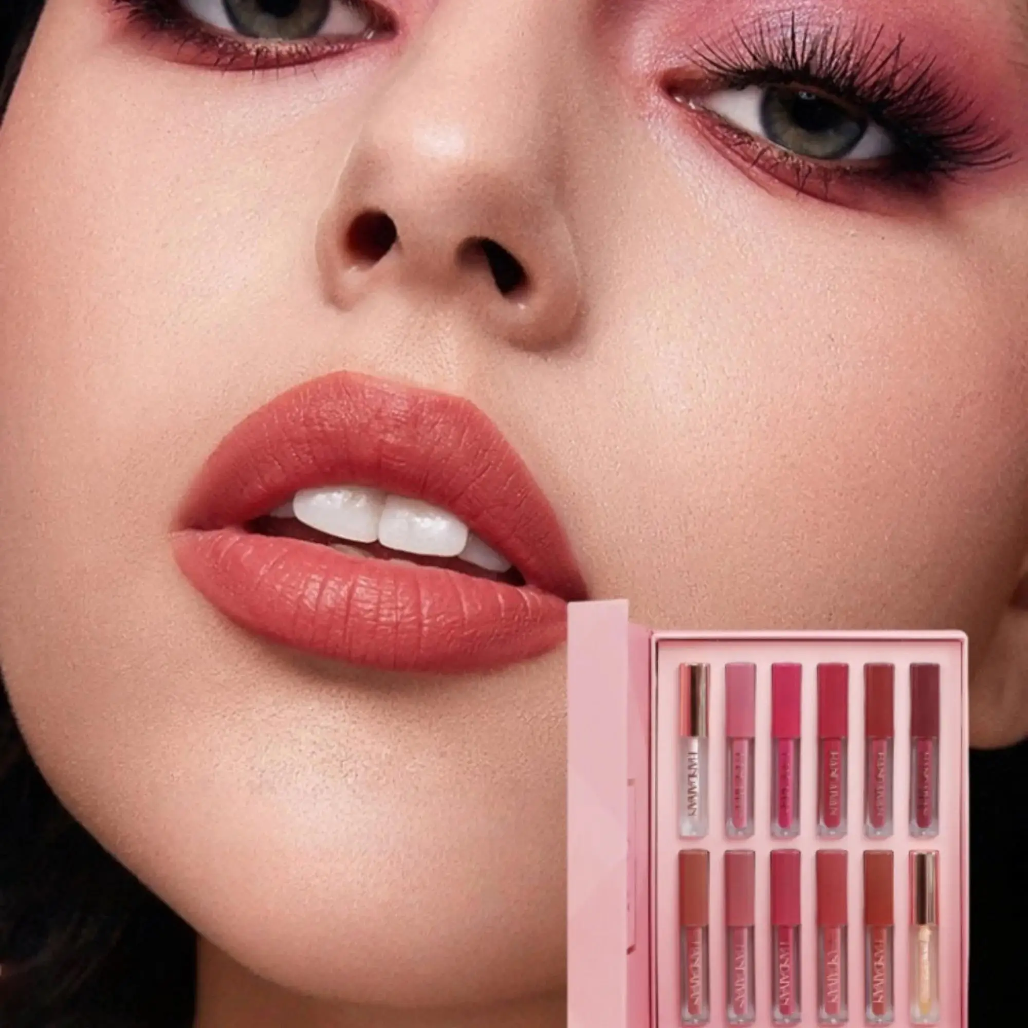 Zestaw 12 szminek w aksamitnej fakturze, nude, matowe błyszczyki do ust, długotrwałe, wodoodporne, odporne na rozmazywanie, zestaw do makijażu.