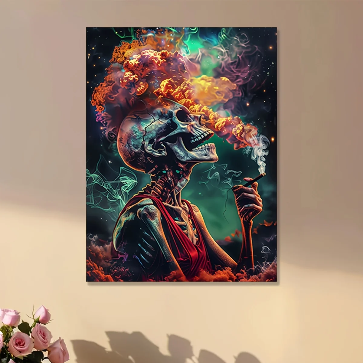5D Diamond Mosaic Horror Smoking Skull Full Round/Square DIY