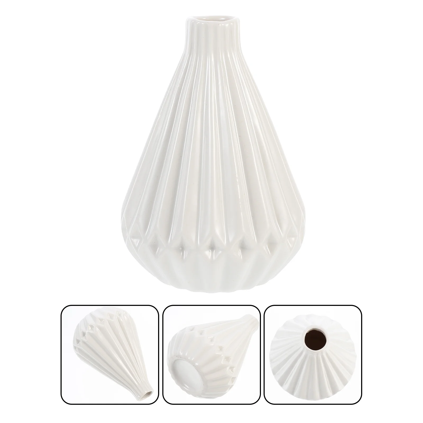 

Simple Flower Vase Desktop Planter Tabletop Adornment Pots Chic Container Wedding Decor Creative Holder Ceramic