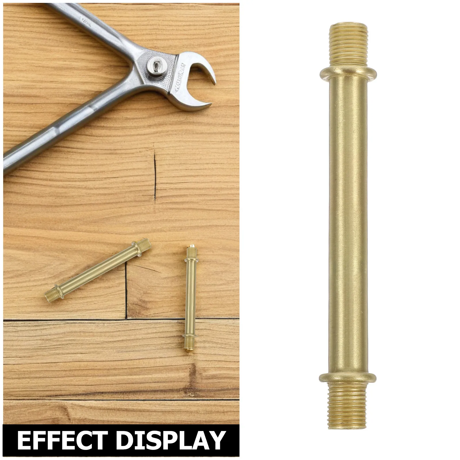 M10 Copper Threaded Pipe Straight Lamp Stem Replacement for Wall Table Lighting Fixtures DIY Repair Hardware Parts