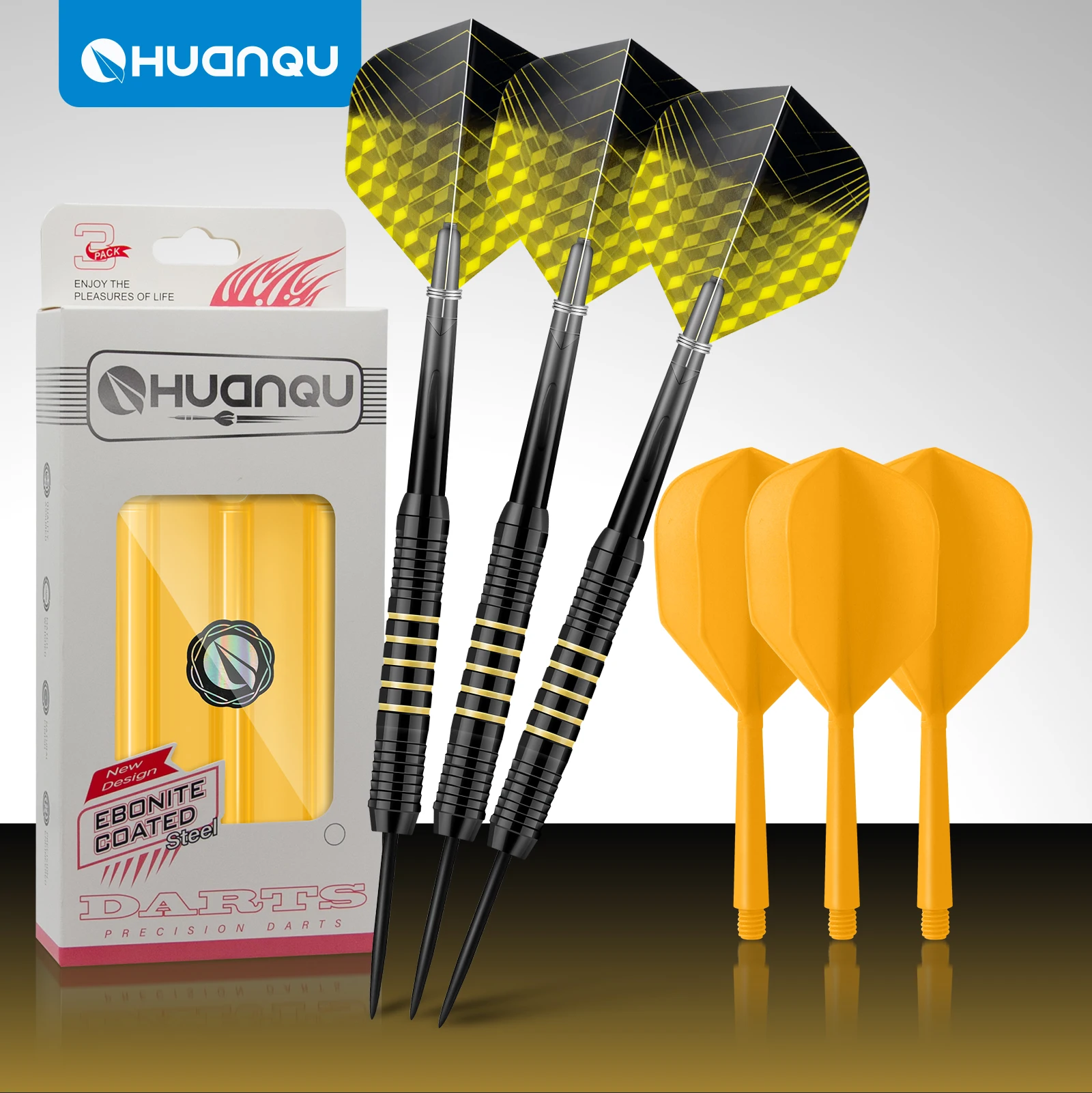 24g Iron One-Piece Dart Set with Gradient Dart Shafts and Standard Dart Wings, Hard Shafts That Are Wear-Resistant, Includes an Injection-Molded Storage Box with a Carabiner, Easy to Carry, Suitable for Outdoor and Indoor Games, Bars, Family Gatherings, and Sports Equipment, the Top Choice for Dart Enthusiasts