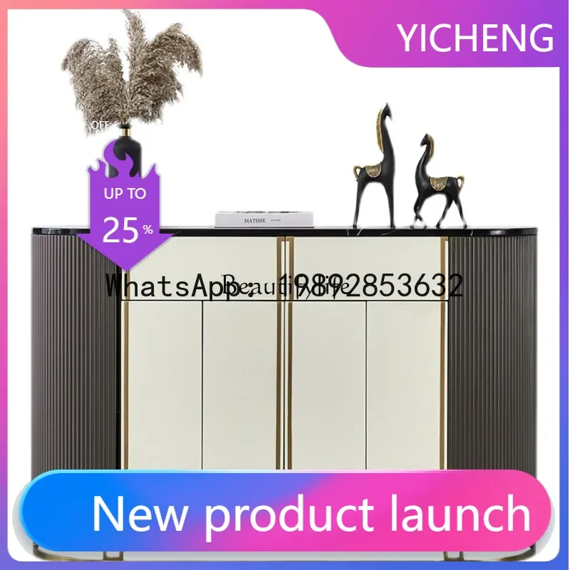 

QQ 1*Light Luxury Home Modern Minimalist Hallway Marble Table Entrance Cabinet Decorative Storage Shoe Cabinet