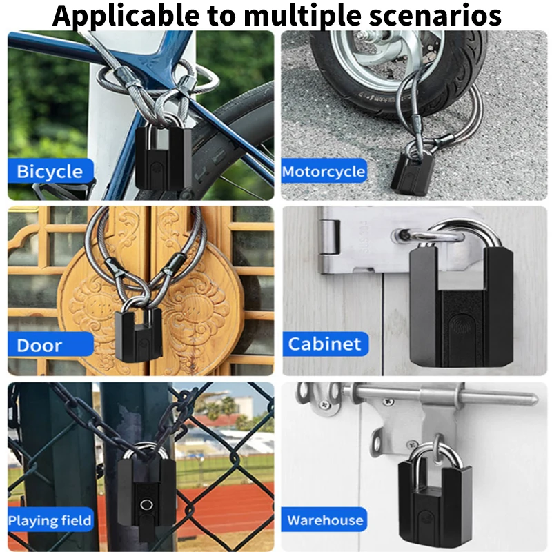 TTLOCK APP Fingerprint Padlock WiFi Bluetooth Smart Lock APP Remote Unlocking Keyless Lock Type-C Charging Electronic Door Lock