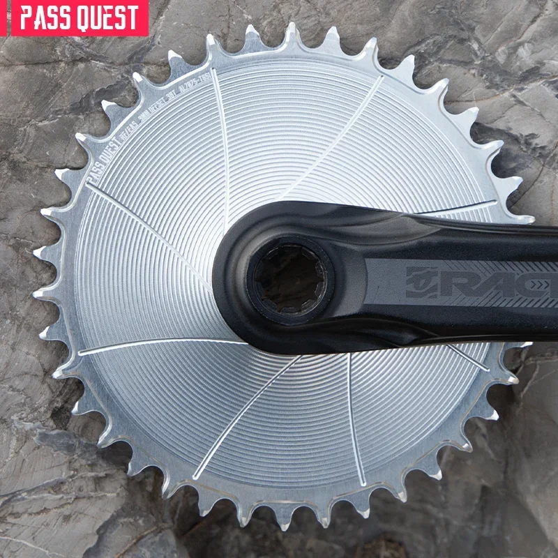 PASS QUEST-Narrow Wide Chainrings for RACEFACE RF next SL Sixc Atlas Series, Direct Mount Chainrings Offset, Silver and Black, 3