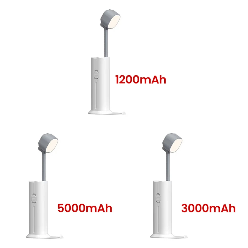 

White Mini Power Bank With Portable Led Learning And Reading Small Table Lamp Suitable For Families