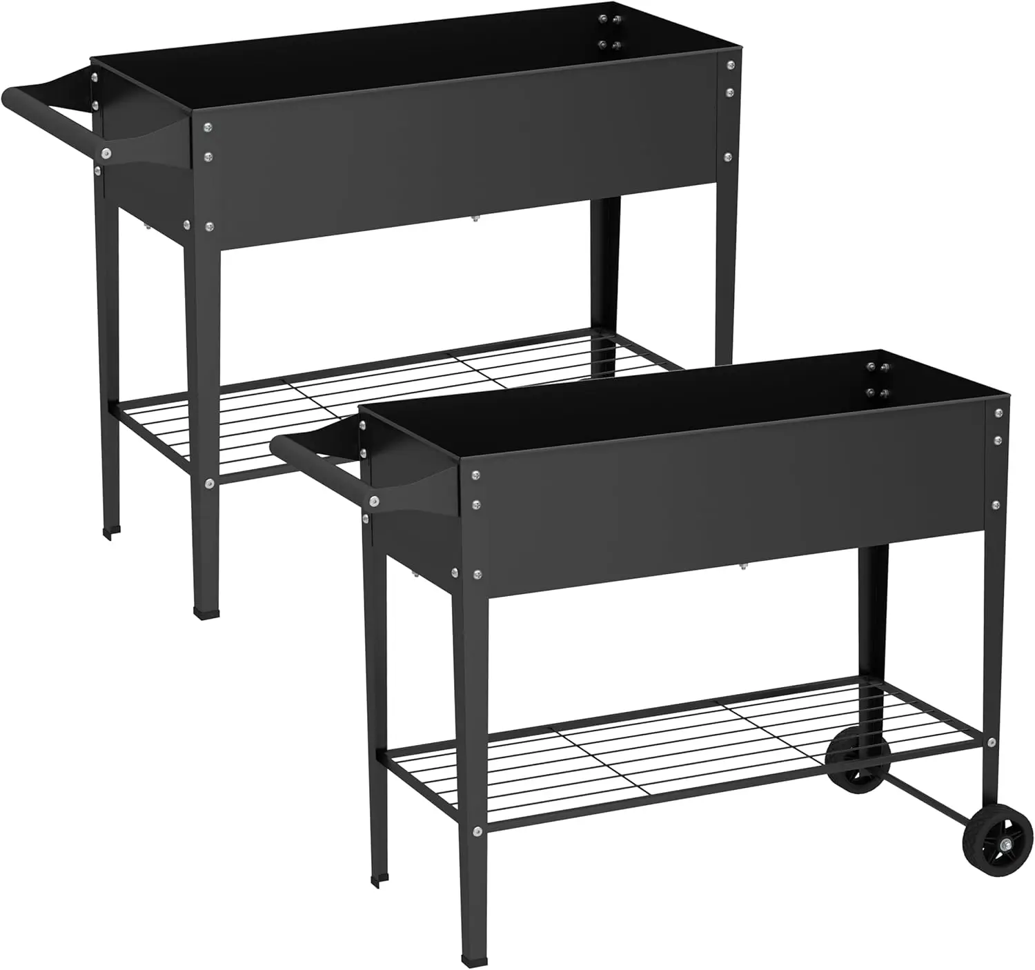 

Elevate 2Pcs 32" Tall Raised Garden Bed with Wheel,Planter Box for Backyard,Outdoor Garden, Patio, Balcony, 400lb Capaci
