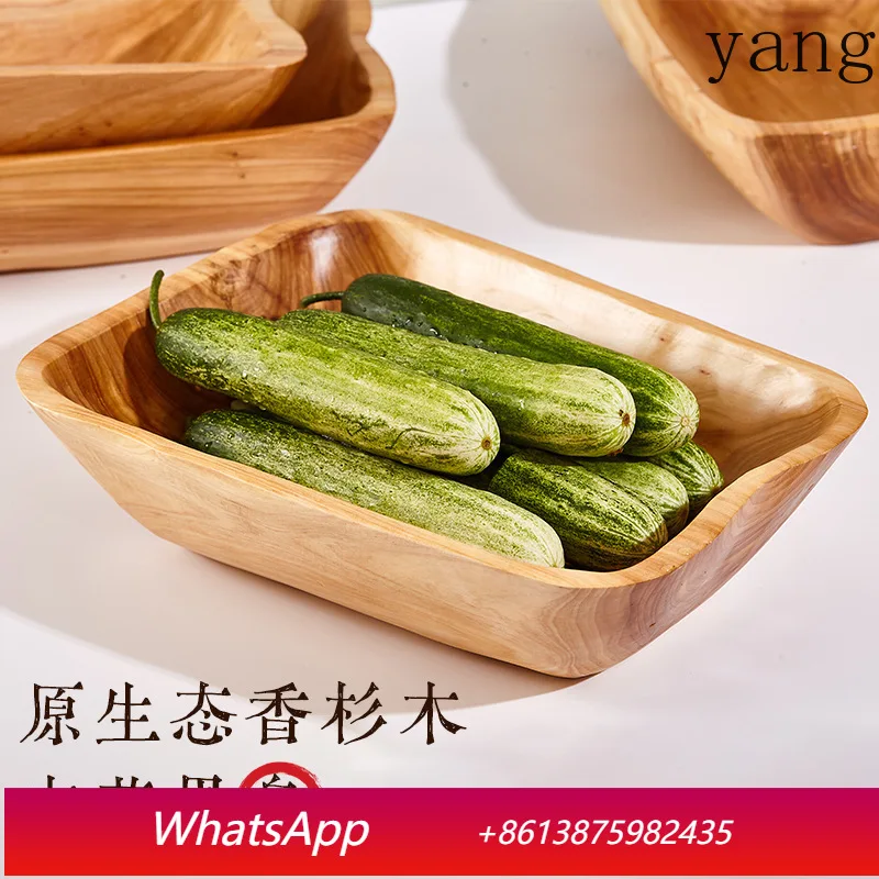 

CX creative solid wood fruit tray wooden rectangular oversized wooden basin household wooden tray