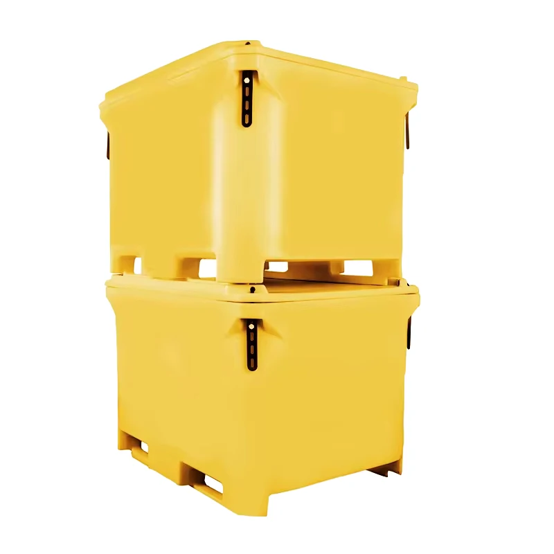 330L Rotomolded Fish Transport Tote LLDPE Live Fish Storage Container with PU Insulation for Food Storage Insulated fish tub