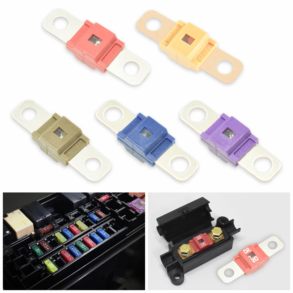 4pieces Long Service Life Automobile Fuse High Temperature Resistant High Current Fuse Midi Fuse red60A 8*4CM 4pcs