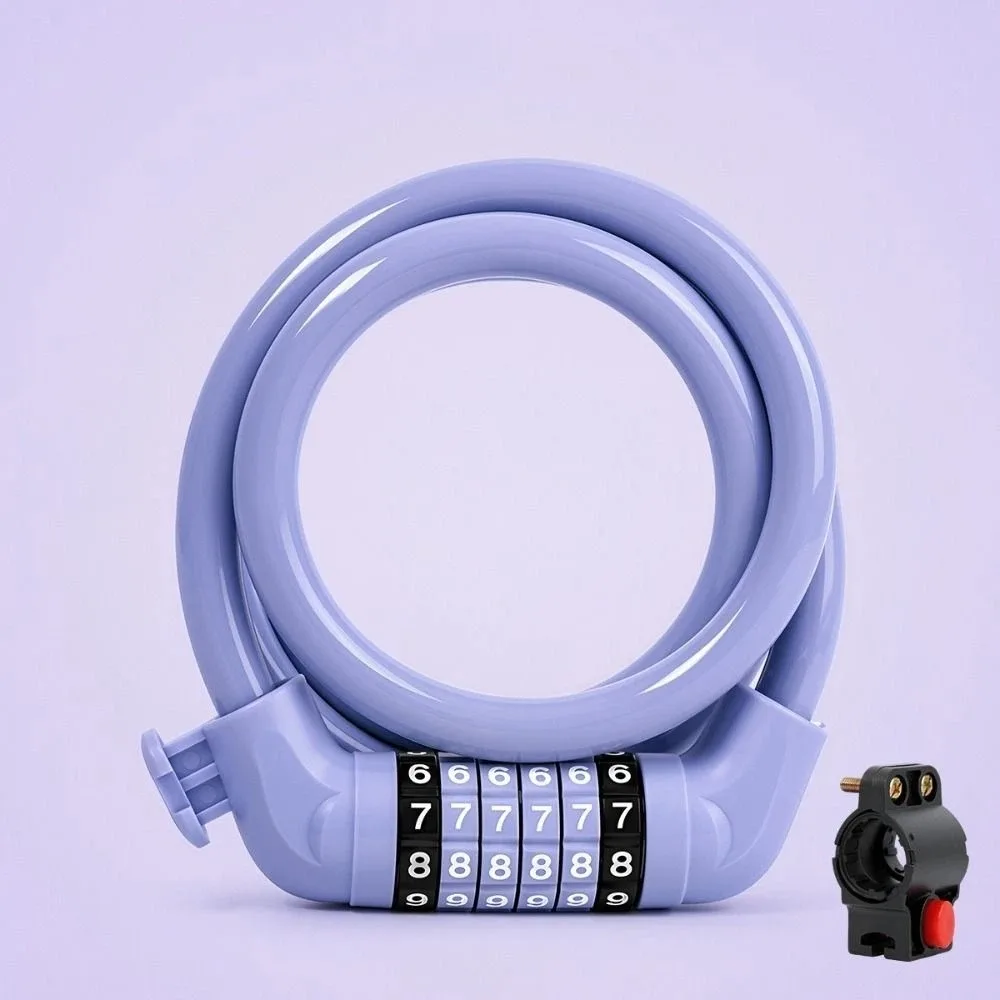 Sturdy Steel Cable Combination Bike Lock Durable PVC Outer Layer Scratch-Proof Bicycle Security Lock Lightweight Compact