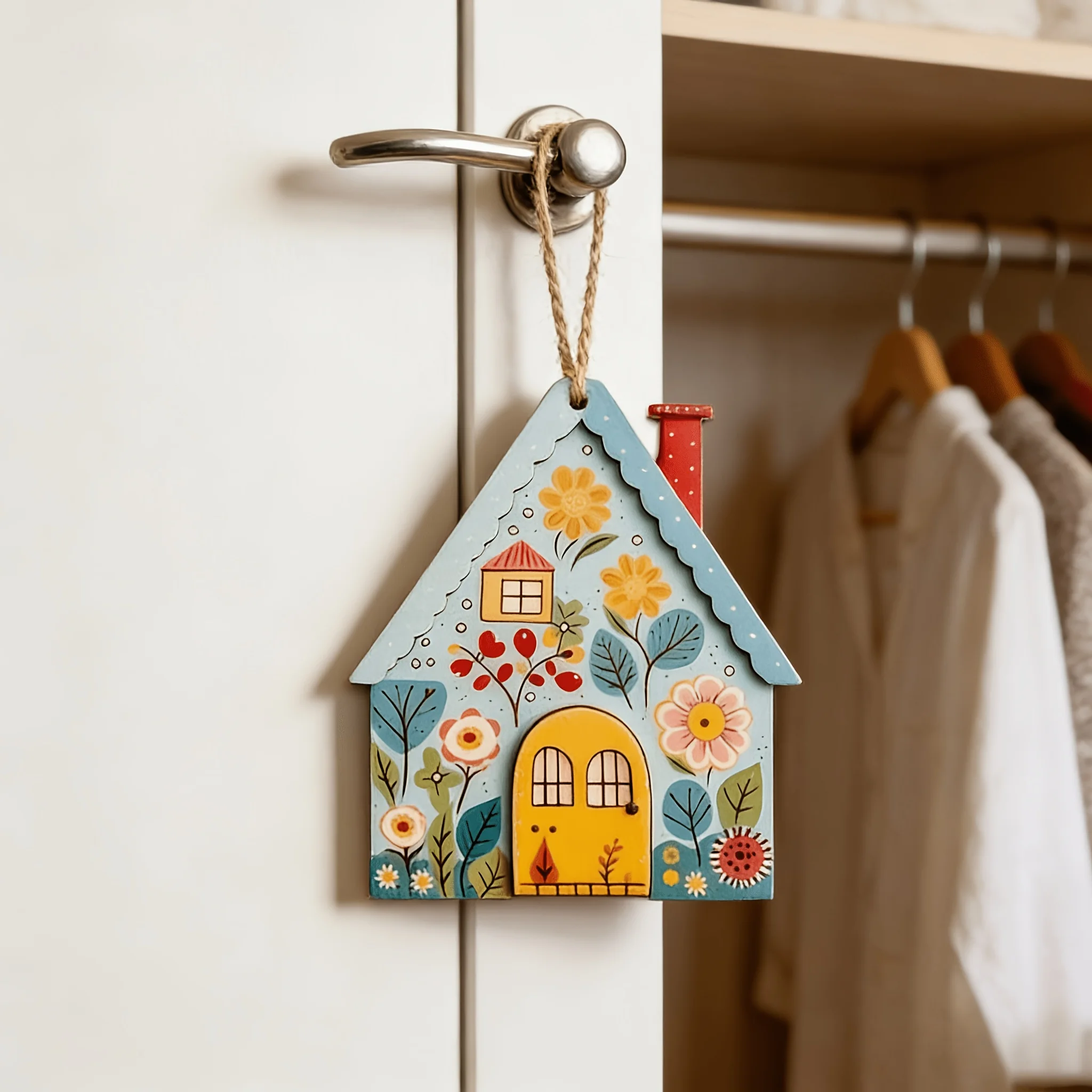 3-Piece Set of Wooden Cartoon House Signs Suitable for Indoor Home Decoration, Bedroom, Living Room, Office, and Coffee Shop; Mother's Day, Boys' and Girls' Room Decoration, Holiday or Everyday Gift, Hanging Decoration