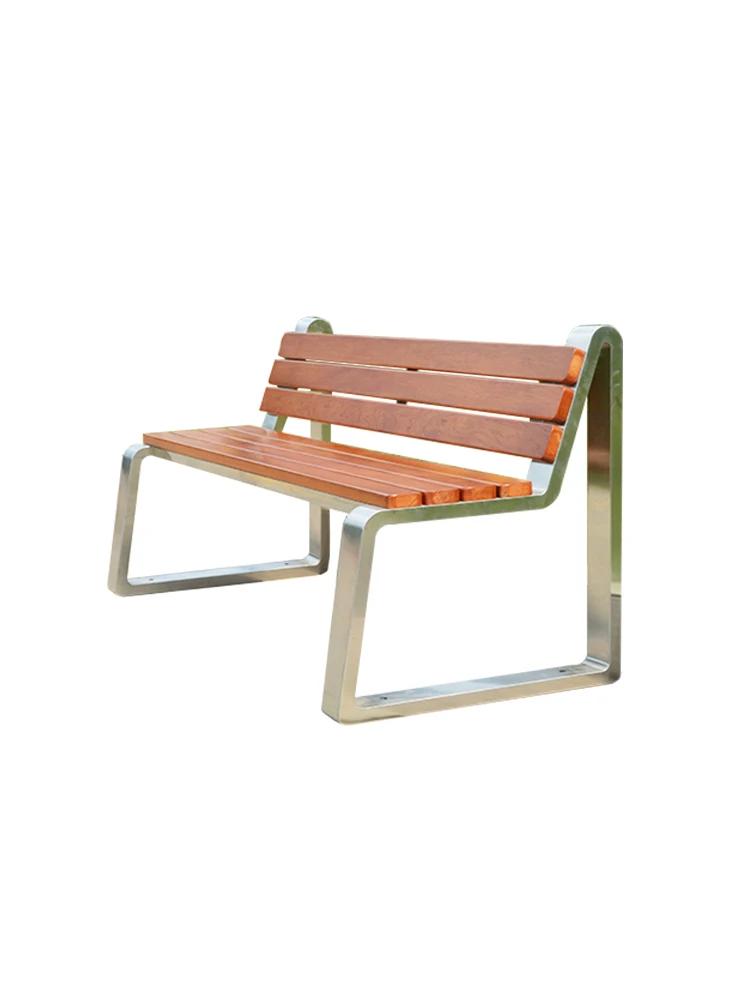 Outdoor recreational backrest seating, patio antiseptic wood bench