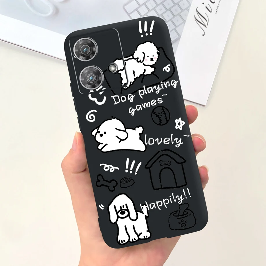 Etui na telefon Motorola Edge 40 Neo Edge40 5G Czarne, miękkie, silikonowe etui przeciwstukowe do Edge 40Neo Capa Panda Rabbit Luxury — zdjęcie 3