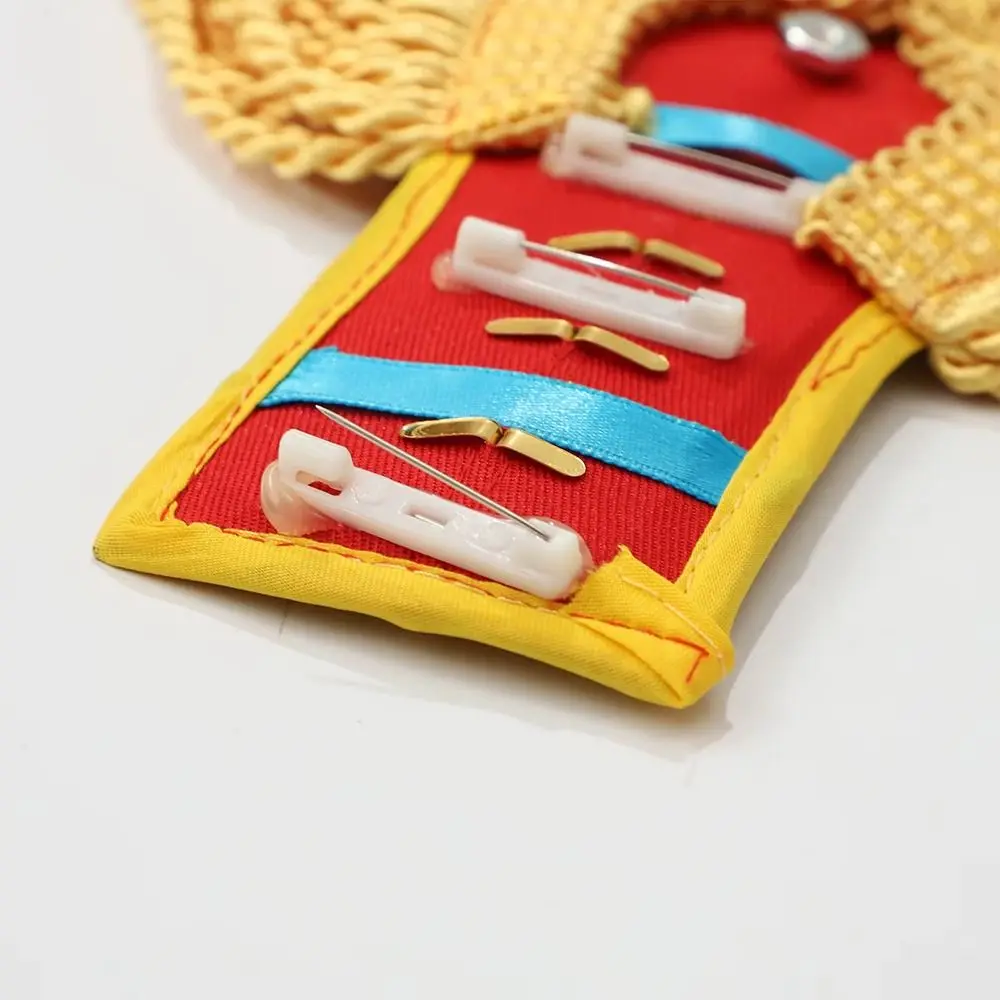 1Pair Multipurpose Shoulder Pad Epaulettes Colorful With Buckle Tassel Fringe Epaulets Brooch Board Jackets Overcoats Epaulett