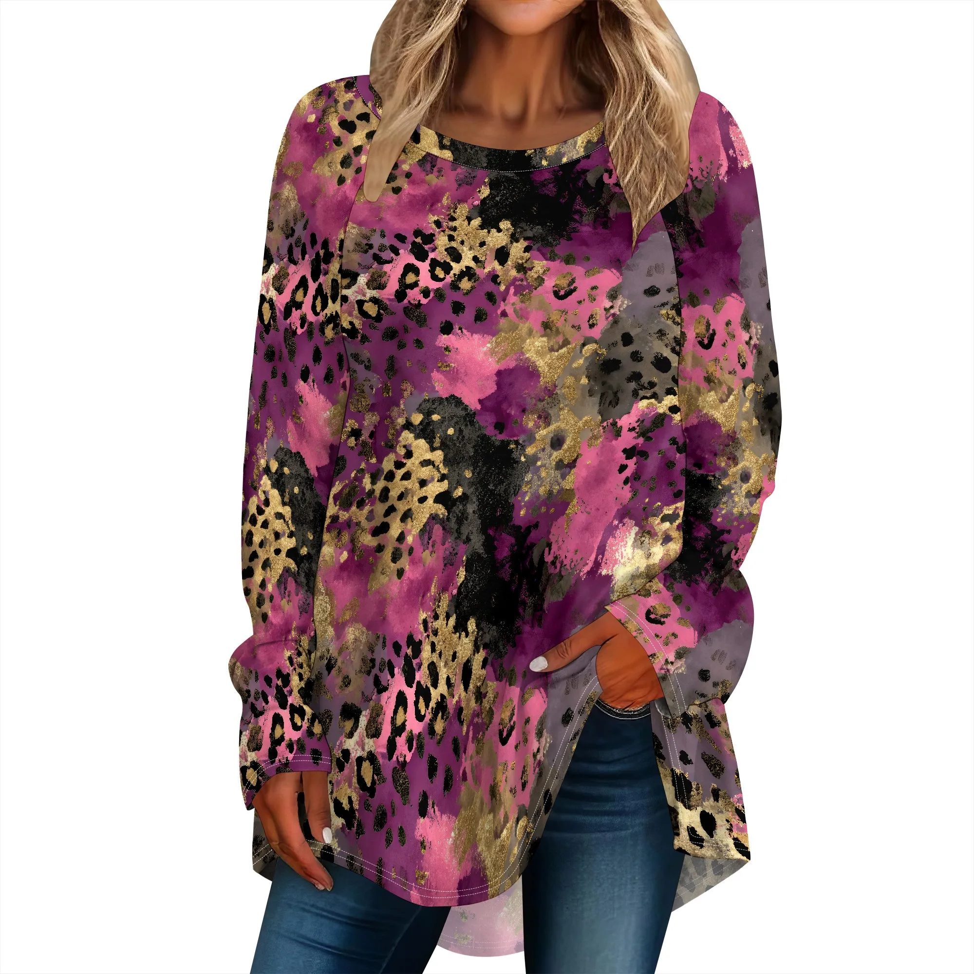 

Going Out Tops For Women, Womens Loose Fit Long Sleeve Blouse Trendy Crewneck Tunics Or Tops To Wear With Leggings