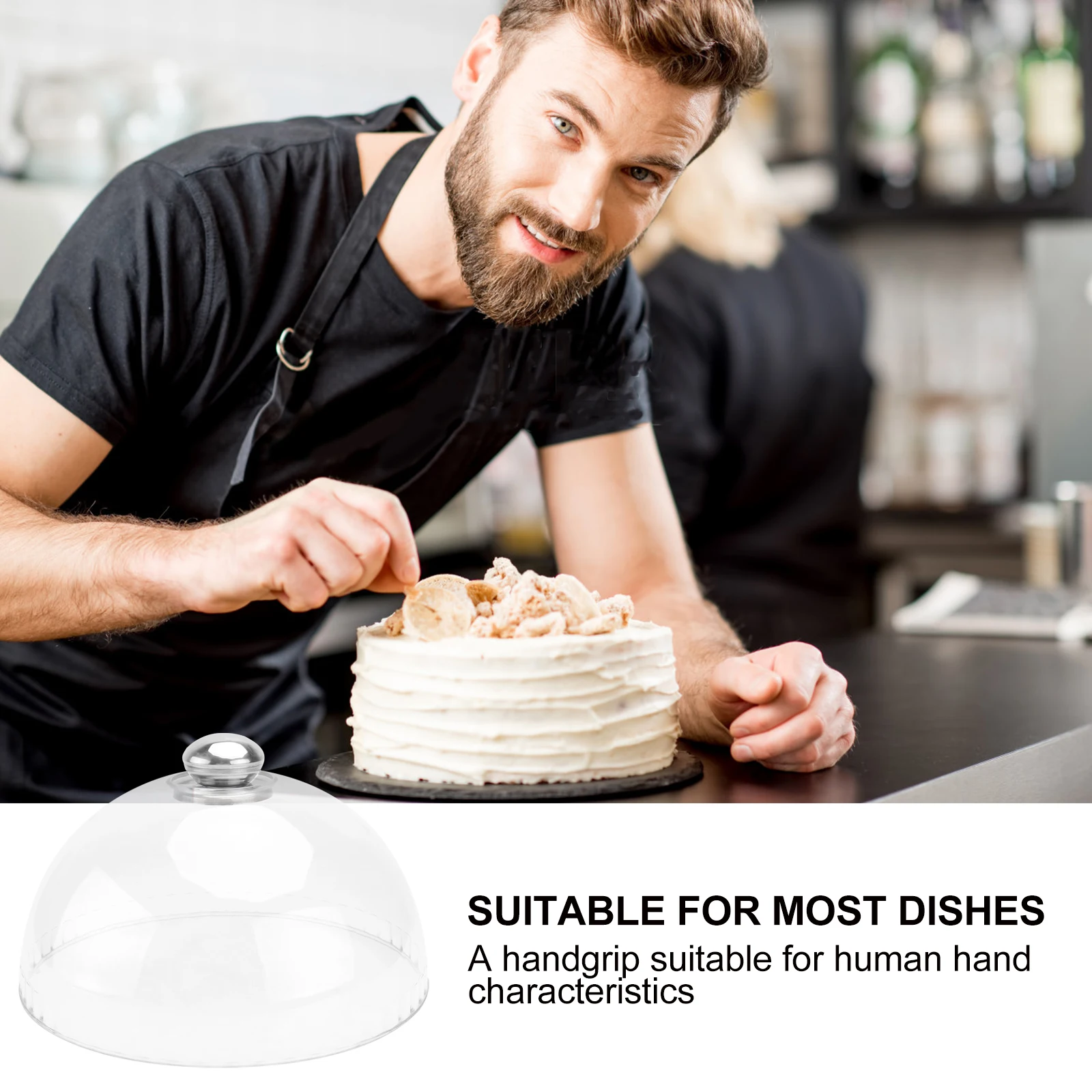 

1pc Food Cover Lids Clear Dome Snack Protector Dustproof Covers for Pastry Cake Serving Dish Plastic Kitchen Tool Component