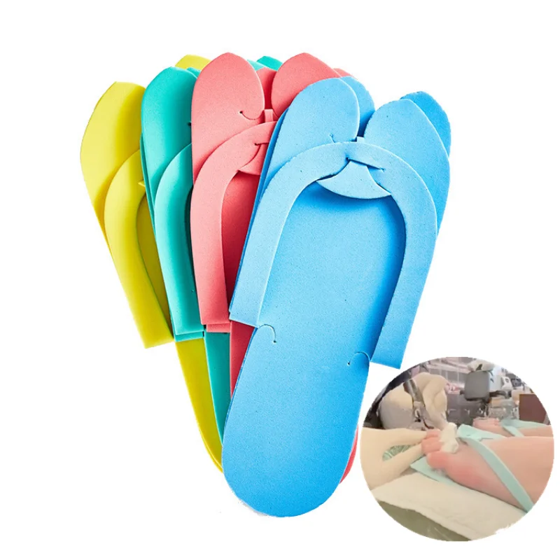 12 Pairs Foot Uv Gel Polish  Cover Disposable Shower Sand Pedicure Beach Foam Flip Flops Foot Care Beauty Slippers Universal