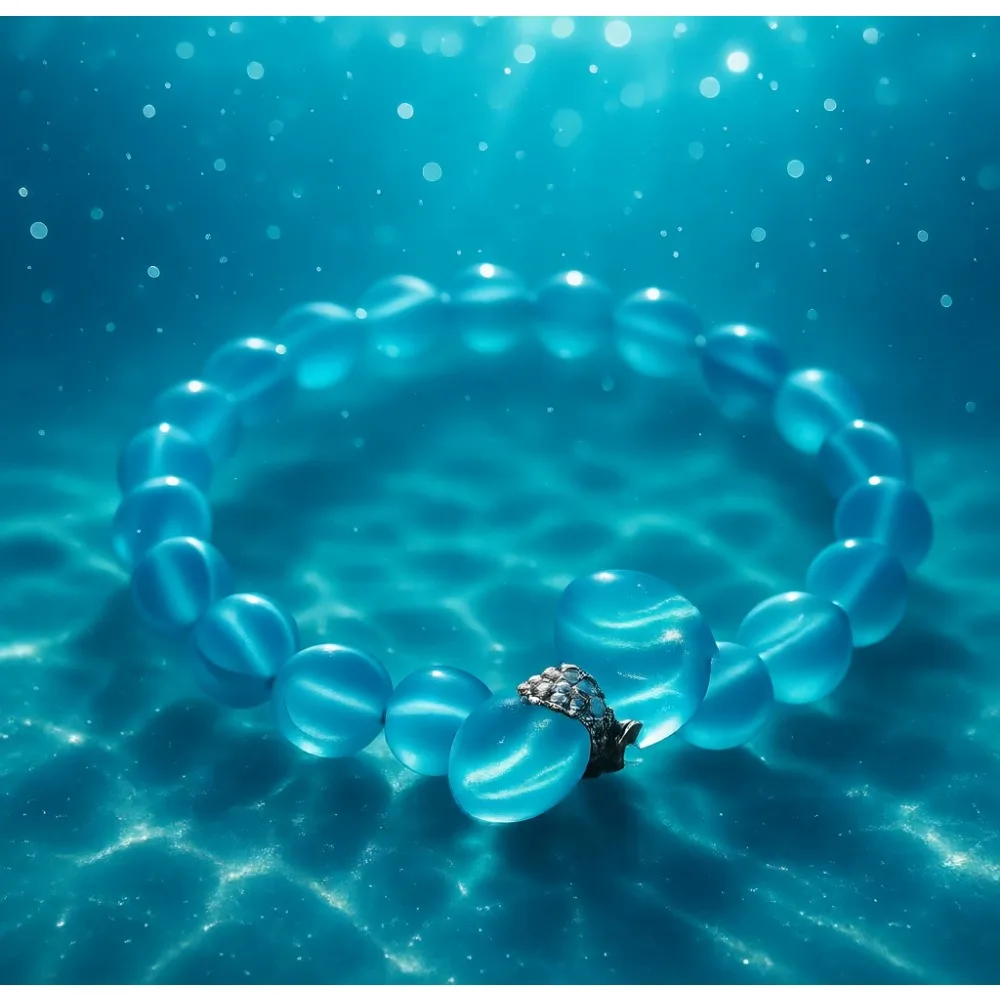 

Браслет Hope Inspired Mystic Mermaid с синими стеклянными бусинами из лунного камня диаметром 8 мм