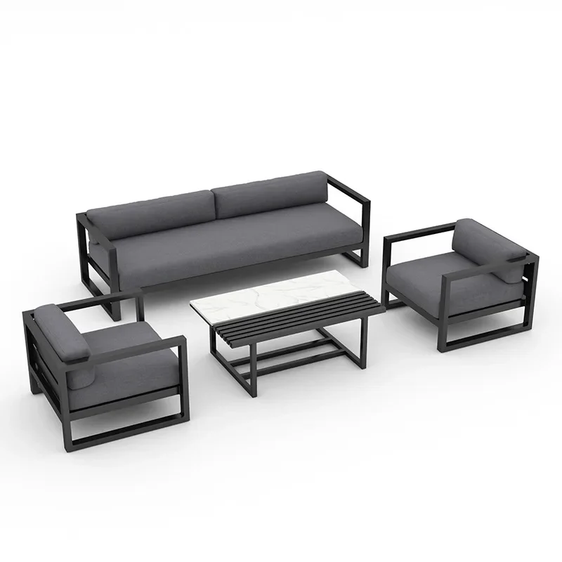 Outdoor sofa corner outdoor courtyard garden terrace simple model room Chinese chair waterproof sun aluminum alloy furniture