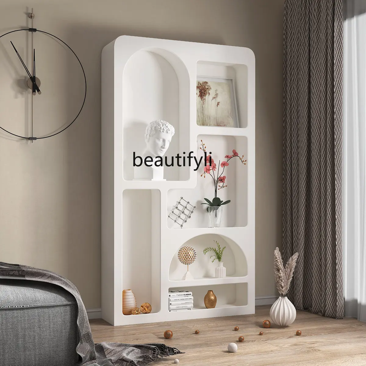 

yj Nordic White Hallway Storage Cabinet Simple Modern Locker Display Curio Cabinet