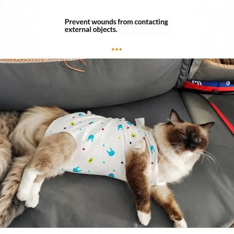 Breathable Pet Cat Recovery Suit Post Surgery Wear Medicine Feeding Weaning Use Anti-Licking Anti-Harassment Cat Recovery Suit