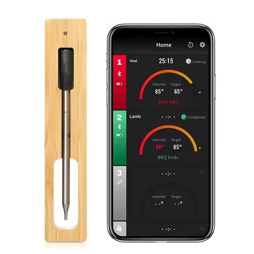 Termômetro de Carne Sem Fio Mais Recente, Ferramenta de Cozinha para Forno, Grelhados e Churrasco, Medidor de Temperatura Bluetooth, Acessórios para Churrasco