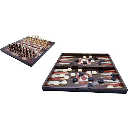 2021 New 2 in 1 Backgammon and Chess Set Wooden Figured Large Size Mother of Pearl Game Fun Games Fast Delivery Free Shipping