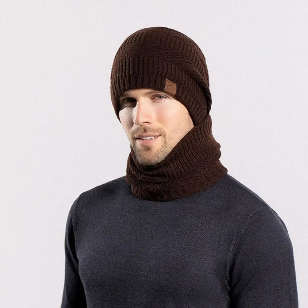 3 قطعة الرقبة أدفأ بلون قبعة وشاح قفازات مجموعة الدافئة رشاقته الحرارية قبعة متماسكة الصوف صوف مبطن قبعة شتوية قبعة في الهواء الطلق