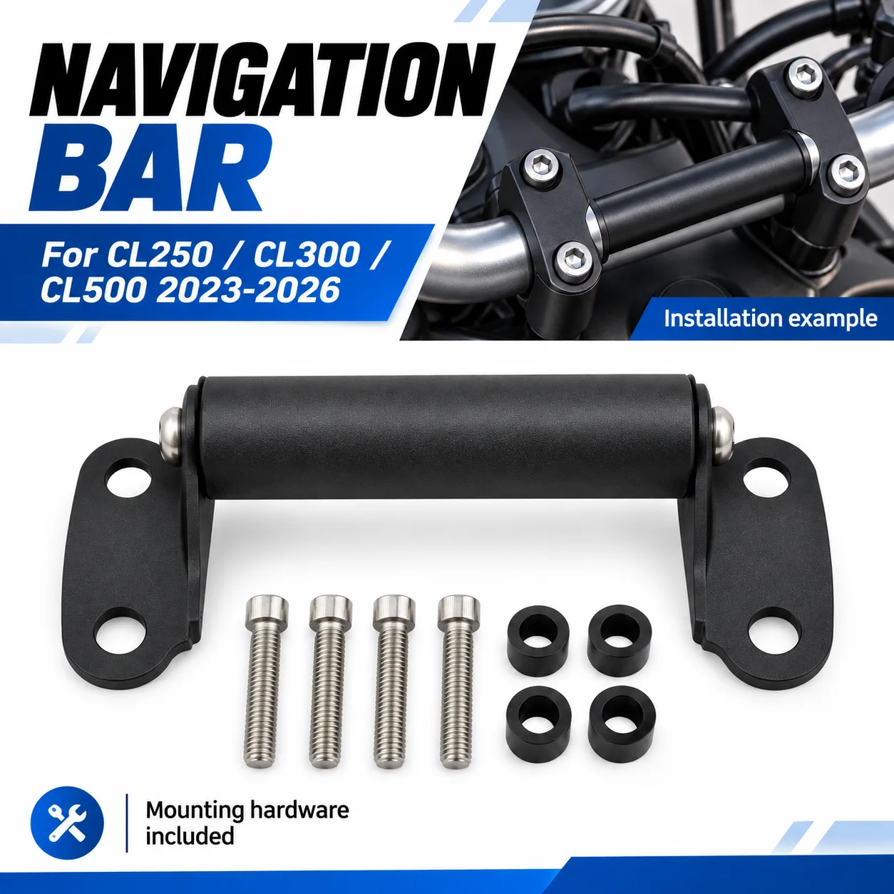 Motorcycle Handlebar Extension Bar GPS Navigation Phone & Dash Cam Recorder Bracket Modified  For Honda CL250 CL300 CL500