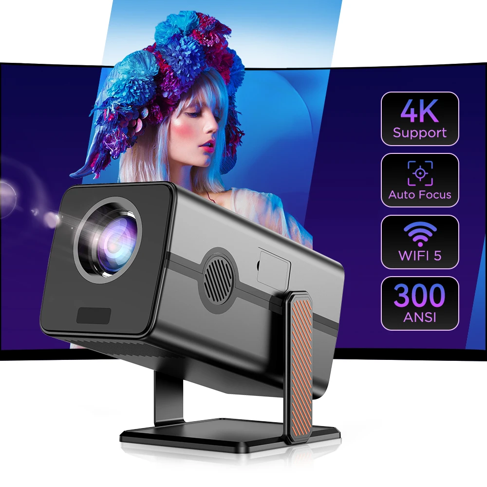 

Mini Projector 4K 1080P Dual Wifi6 BT5.2 1920*1080P 300ANSI Portable Projetor 2GB ROM 16GB RAM Video Home Theater