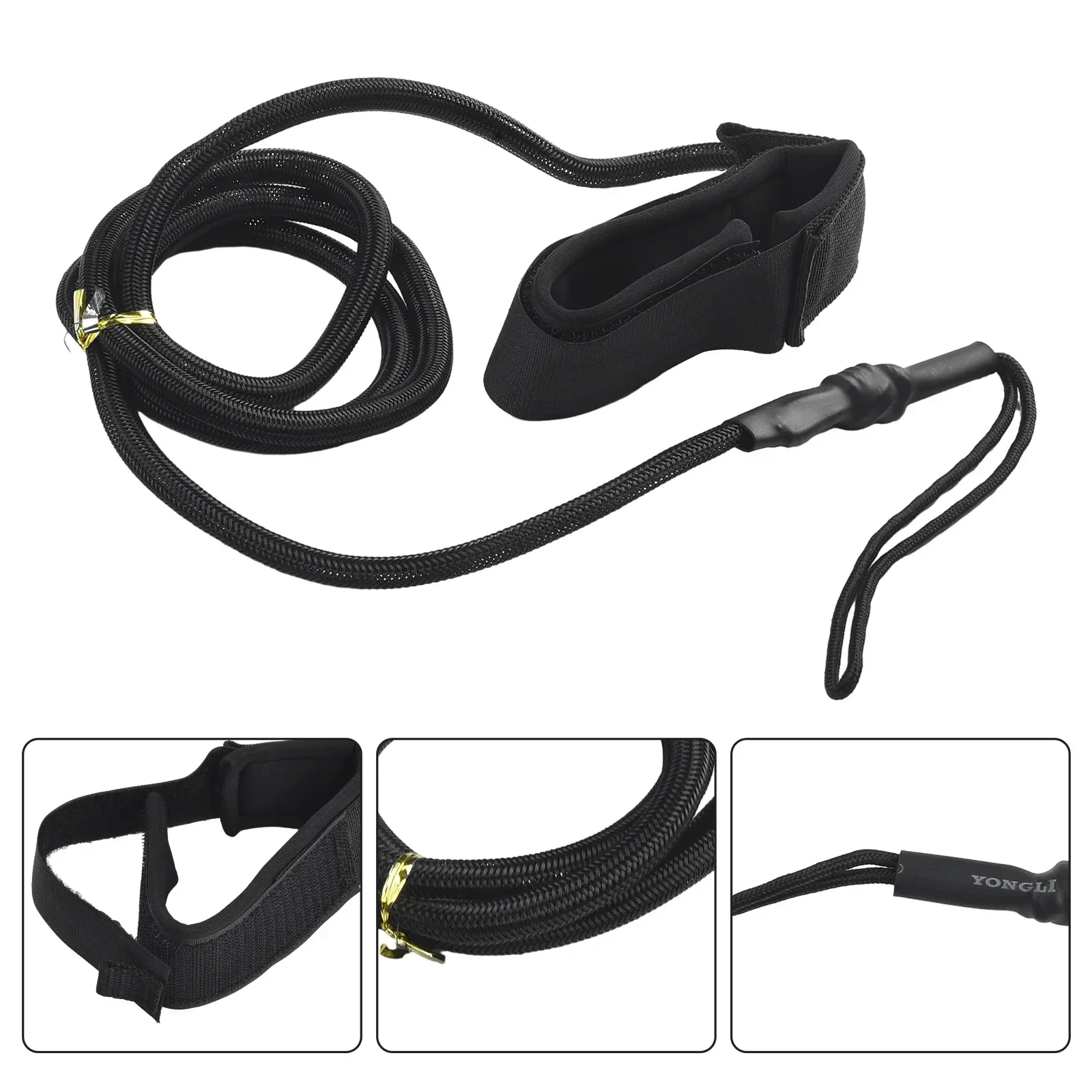 Durable New Rope Surfboard Leash Leash Adheres Firmly Black Professional Surf Leash Surfboard Paddle Leash TPU