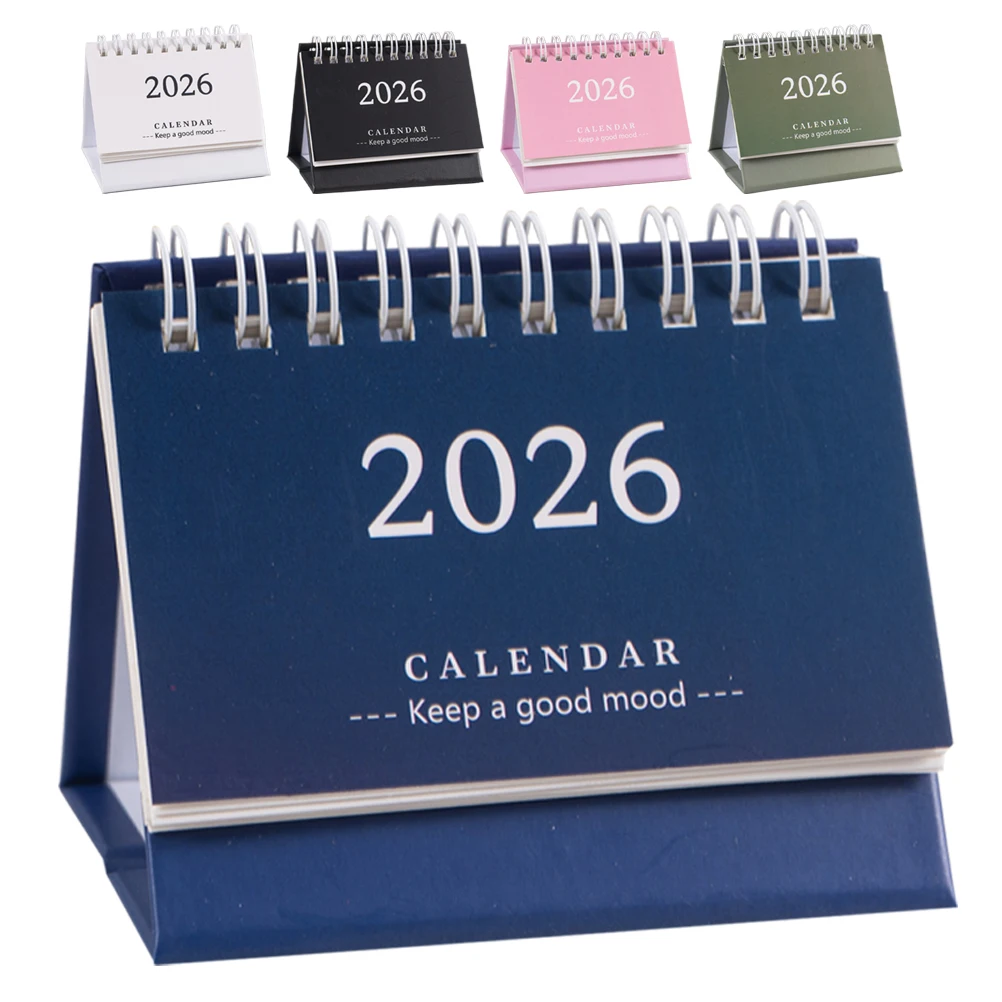 

5Pcs 2026 Mini Desk Calendar English Office Calendar Compact Size for Students and Teachers