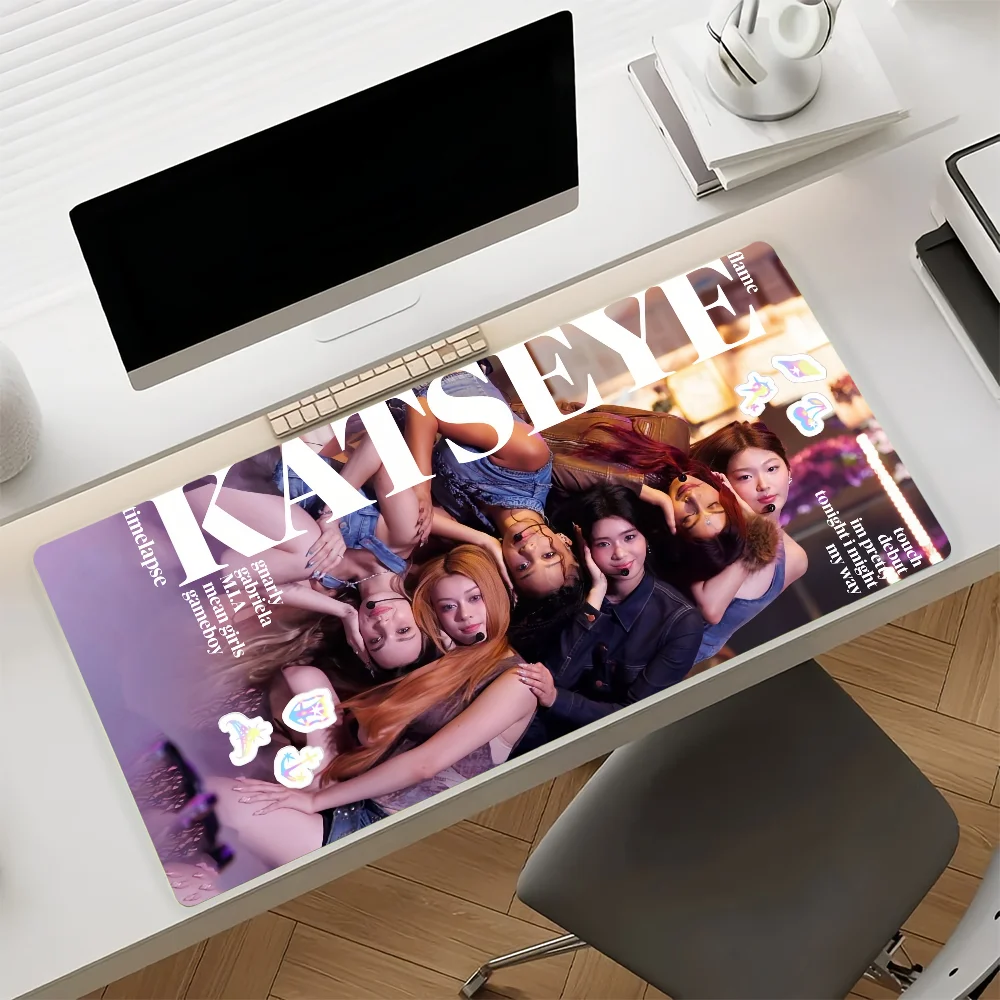 Band K-Katseye Mouse Pad Large Non-Slip Waterproof Mat Stitched Edge Keyboard Pad for Gaming Daily Office - view 4