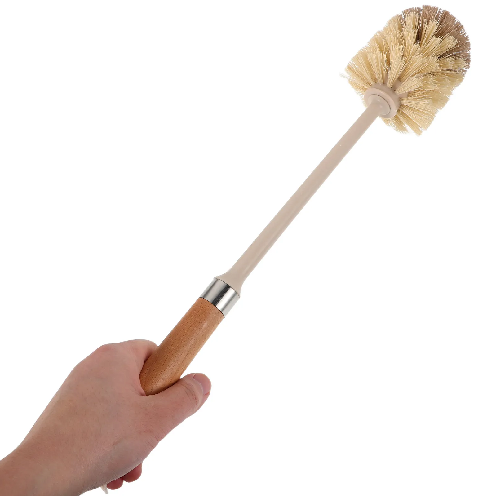 

Bathroom Brush Set Toilet Bowl Brush with Holder Wooden Handle Long Handle Design Effective Cleaning Soft Dense Bristles Toilet