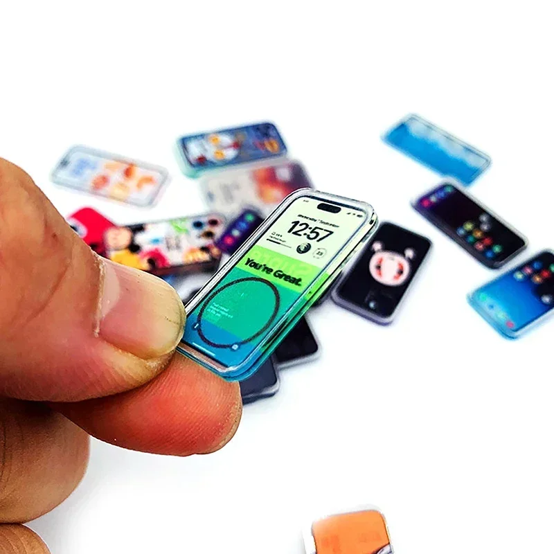 1/12 Dollhouse Mini Mobile Phone Model Dollhouse Simulation Cellphone Dolls House Decoration Accessories Pretend Play Toys