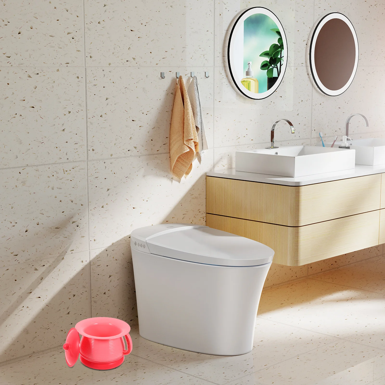 

Portable Kids Potty Ergonomic Design Toilet Training Chamber Pot Easy Carry Handle Night Urinal Travel Camp Use