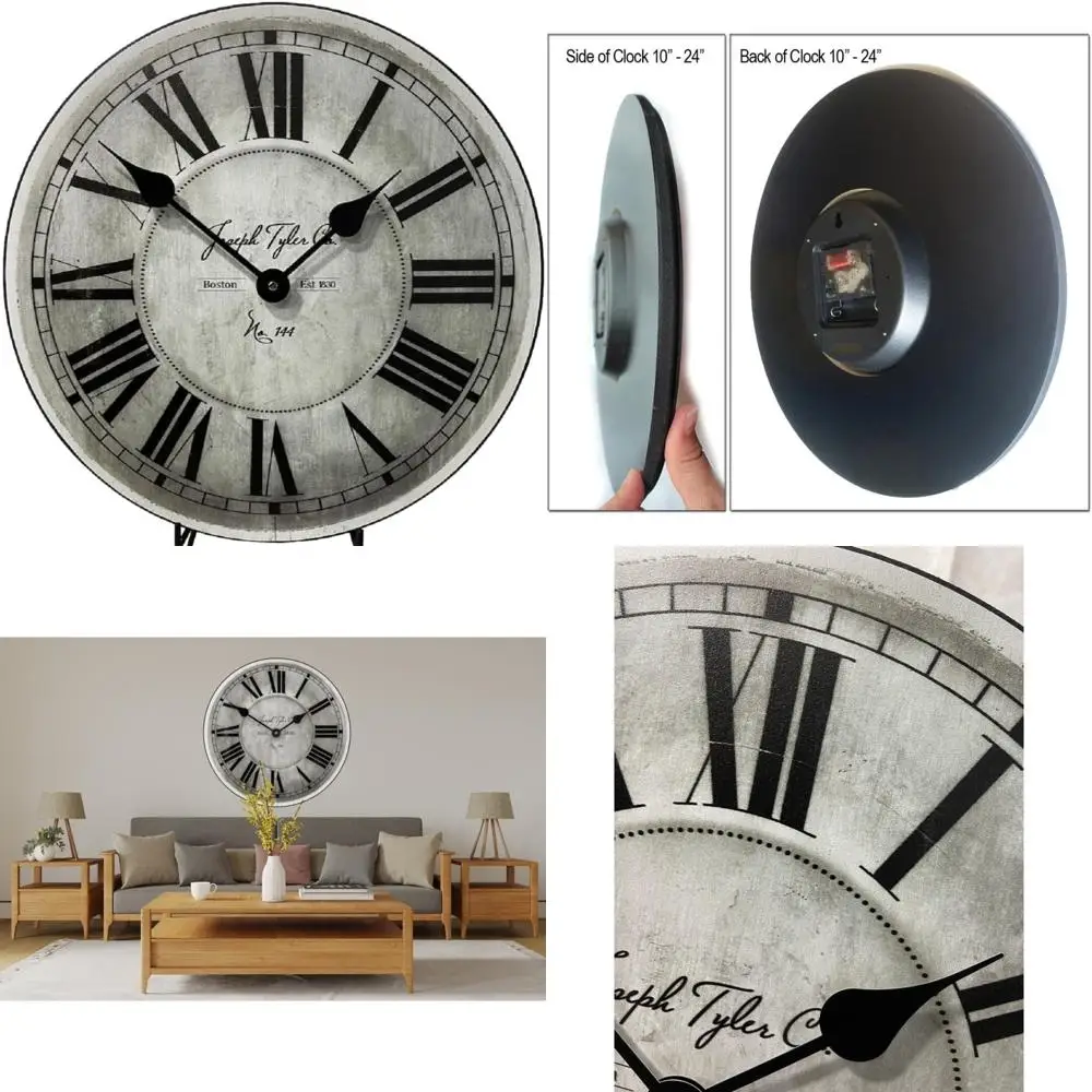 Reloj de pared de cuarzo ultra silencioso: hecho a mano en EE. UU. con un hermoso color duradero - Disponible en 8 tamaños