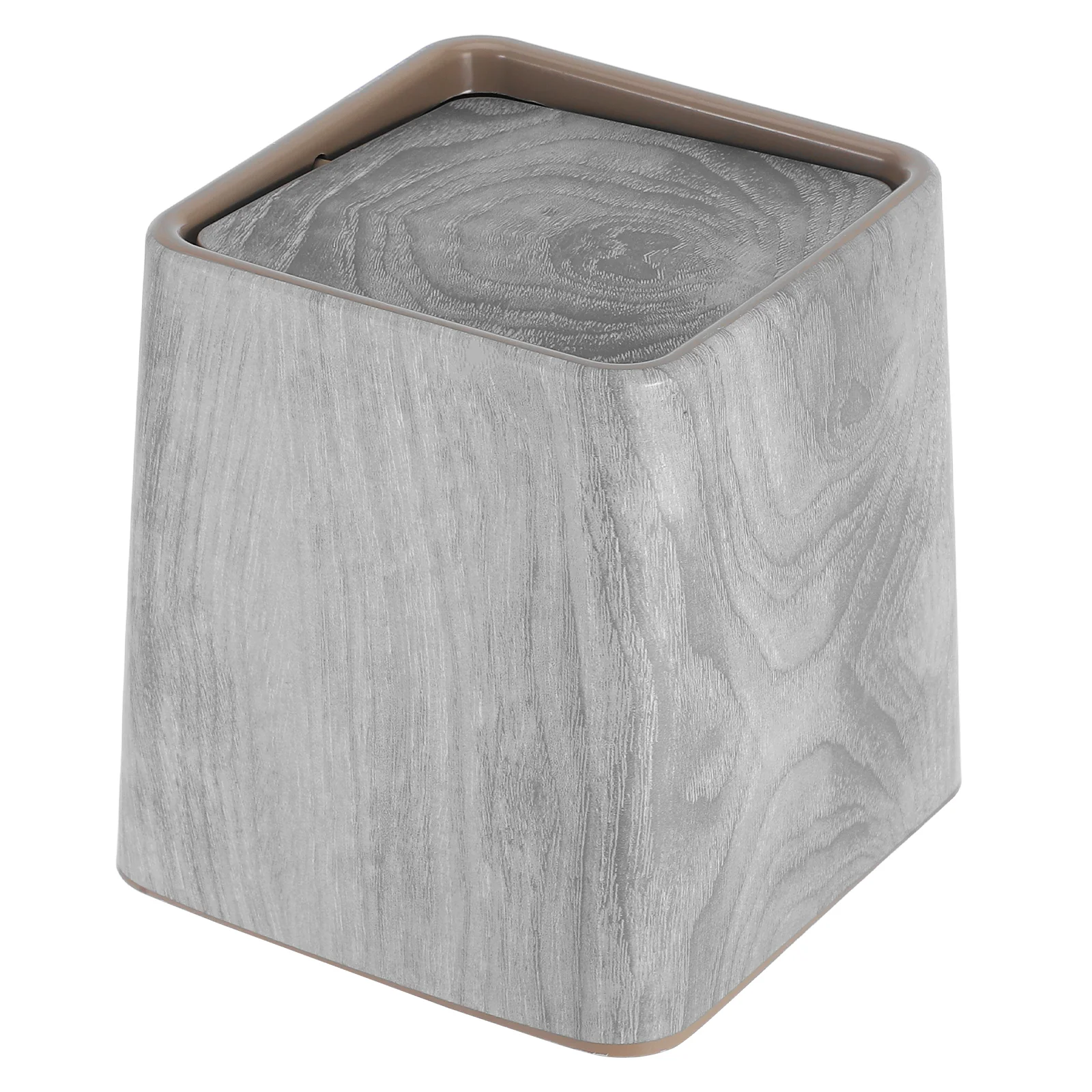 Imitation Wood Grain Trash Can Rubbish Bin Farmhouse Bathroom Baskets for Plastic Home Garbage Bedroom