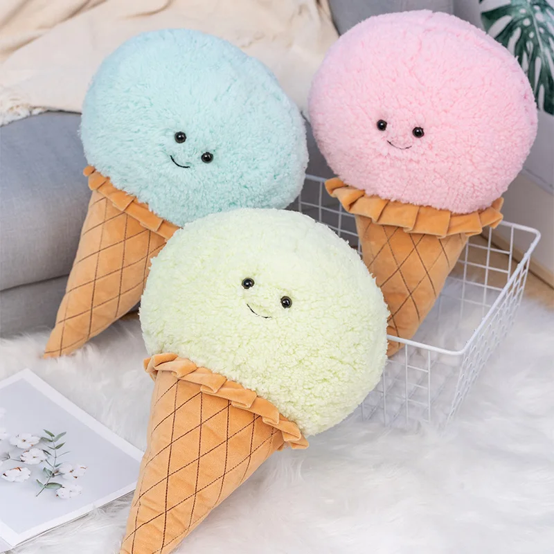 46x28cm helado Plushie postre comida muñeca lindo juguete para muñeco de peluche almohada colorida para niños decoración de regalo de cumpleaños