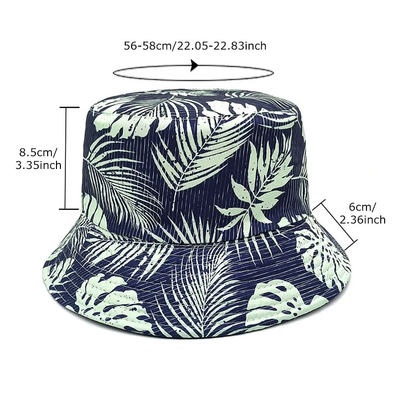 Bocca Coconut Tree Pattern Bucket Hat Printing Fisherman Hats Panama Cap Caps For Men Women Unisex Hawaii Beach Holiday Summer