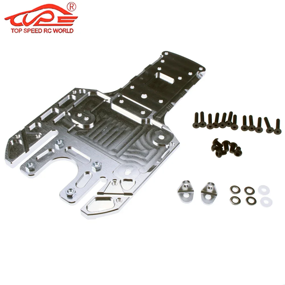 Upgrade Onderdelen CNC Metalen Motor Achter Bodemplaat voor 1/5 Schaal Rc Auto Gas HPI ROFUN ROVAN KM BAJA 5B 5T 5SC Buggy Truck Onderdelen