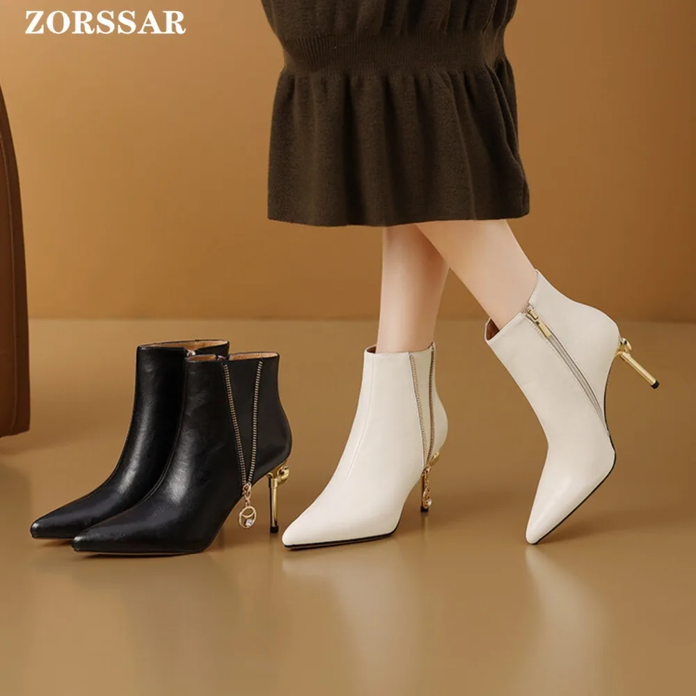 Frauen Winter Stiefel Mode Ankle Boot Spitz Dünne Heels Stiefel Herbst Stiletto Stiefel High Heels Damen Pumps Schuhe 2025