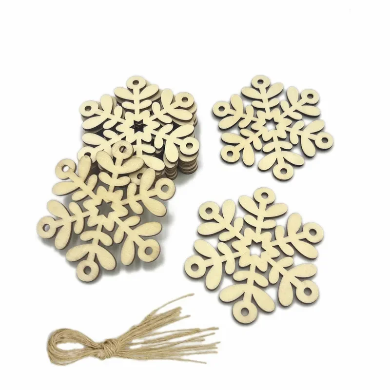 

10pcs 80mm Unfinished Wooden Ornaments Christmas Wood Ornaments Hanging Embellishments Crafts for DIY