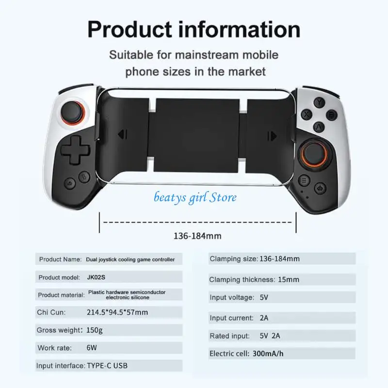 

C7AB JK03 Extendable Gamepad Wireless Gamings Controllers for Smartphones and Tablets
