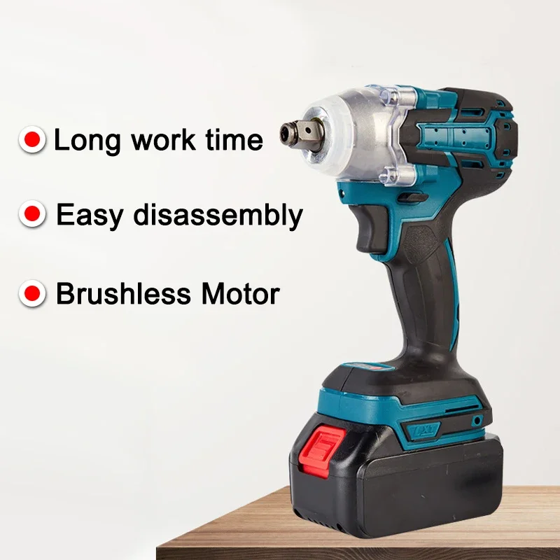 Brushless Motor Cordless Electric Screwdriver Impact Wrench High-speed Drill Driver With LED Light For Makita 18V Battery