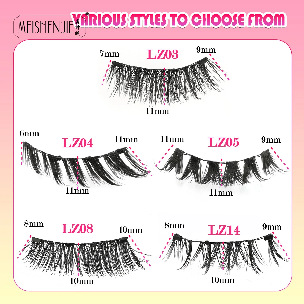Magnetic Eyelashes Set, Natural Mink Lashes