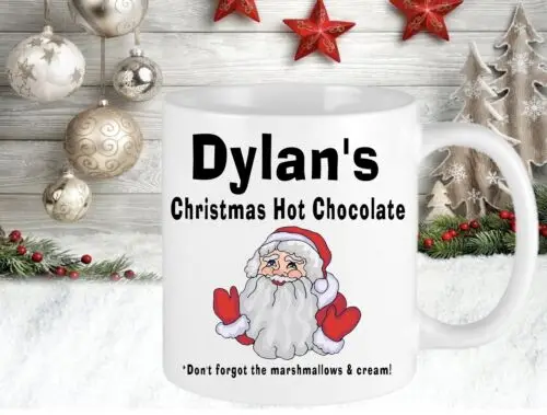 

Персонализированная именная Рождественская чашка с горячим шоколадом для мальчиков, кружка, подарок, новинка, подарок сыну