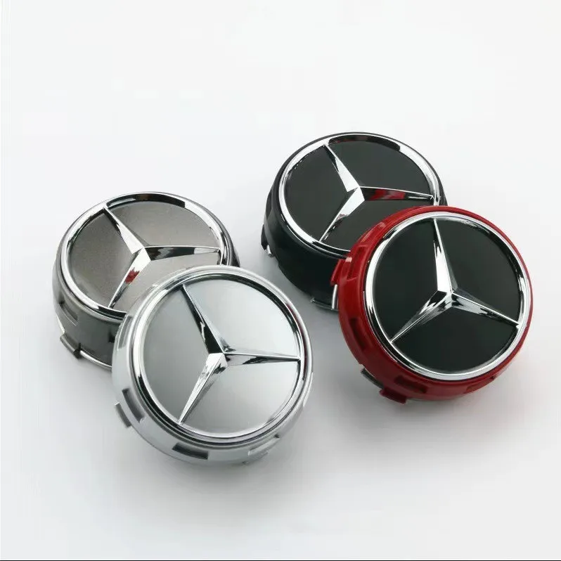 

For Mercedes Benz W211 W205 W213 W203 C218 A207 CLA CLS E Class 4pcs Car Wheel Center Hub Cap 75mm Cover Badge Wheel Lid Sticker