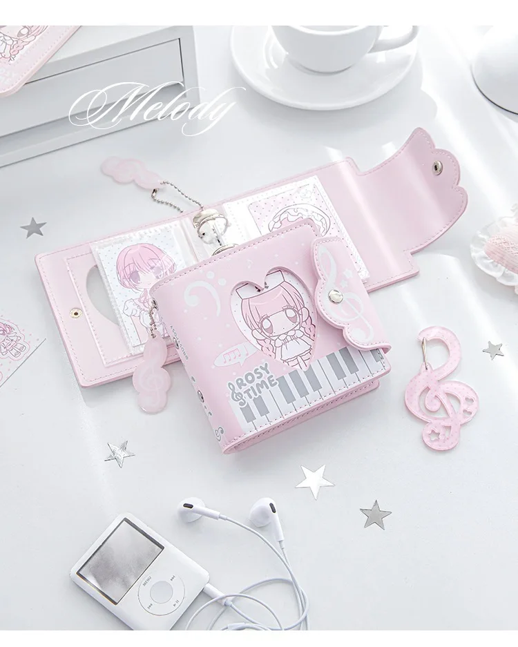 MINKYS Kawaii Wellenmuster PU-Leder 3-Ring Kpop Fotokarten-Sammelmappe 3 Zoll Ein-Taschen-Idol-Karten-Organizer Aufbewahrungsbuch – Detail 10
